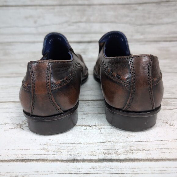 Mark Nason Rock Never Dies Distressed Brown Square Toe Loafers Size 10 main image 6